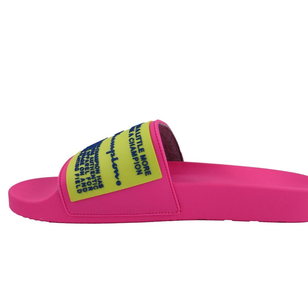 Nwot Champion Super Slide Split Script Neon Pink,… - image 6